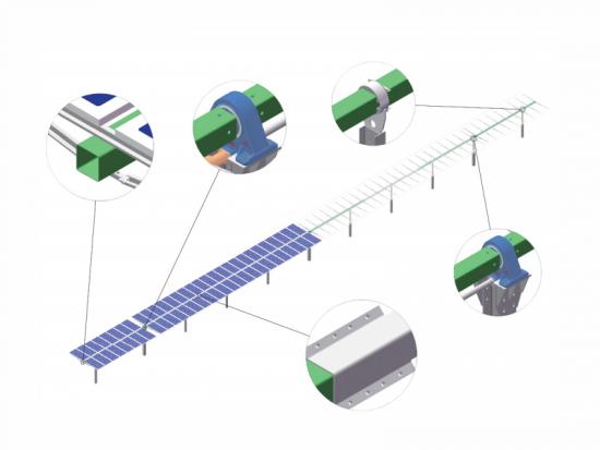 أنظمة تتبع الطاقة الشمسية أحادية المحور من سلسلة horizon D +
